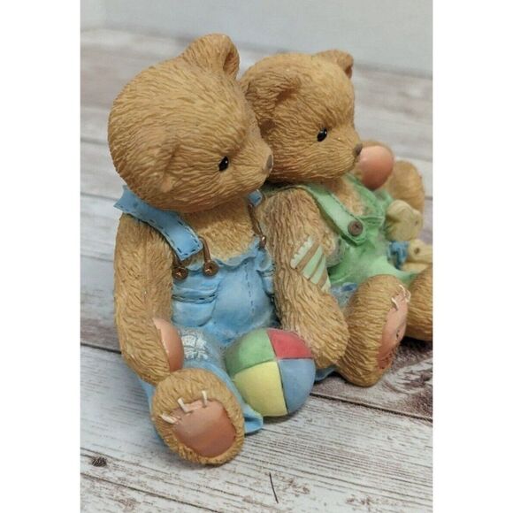 Vintage Cherished Teddies Travis And Tucker 1995 We’re In This Together 127973 - Picture 5 of 7